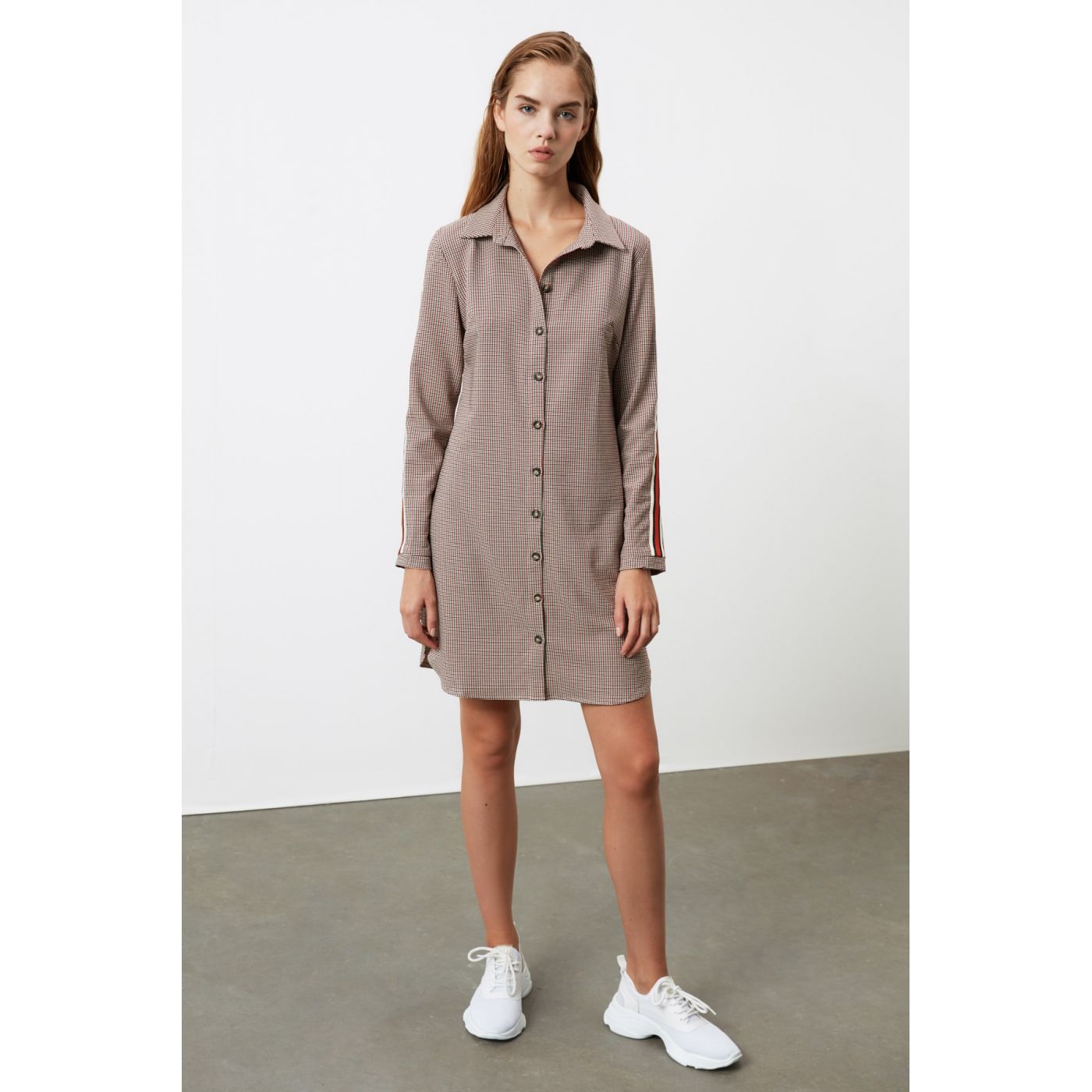 Trendyol Multicolored Ribbon Detailed Shirt Dress
