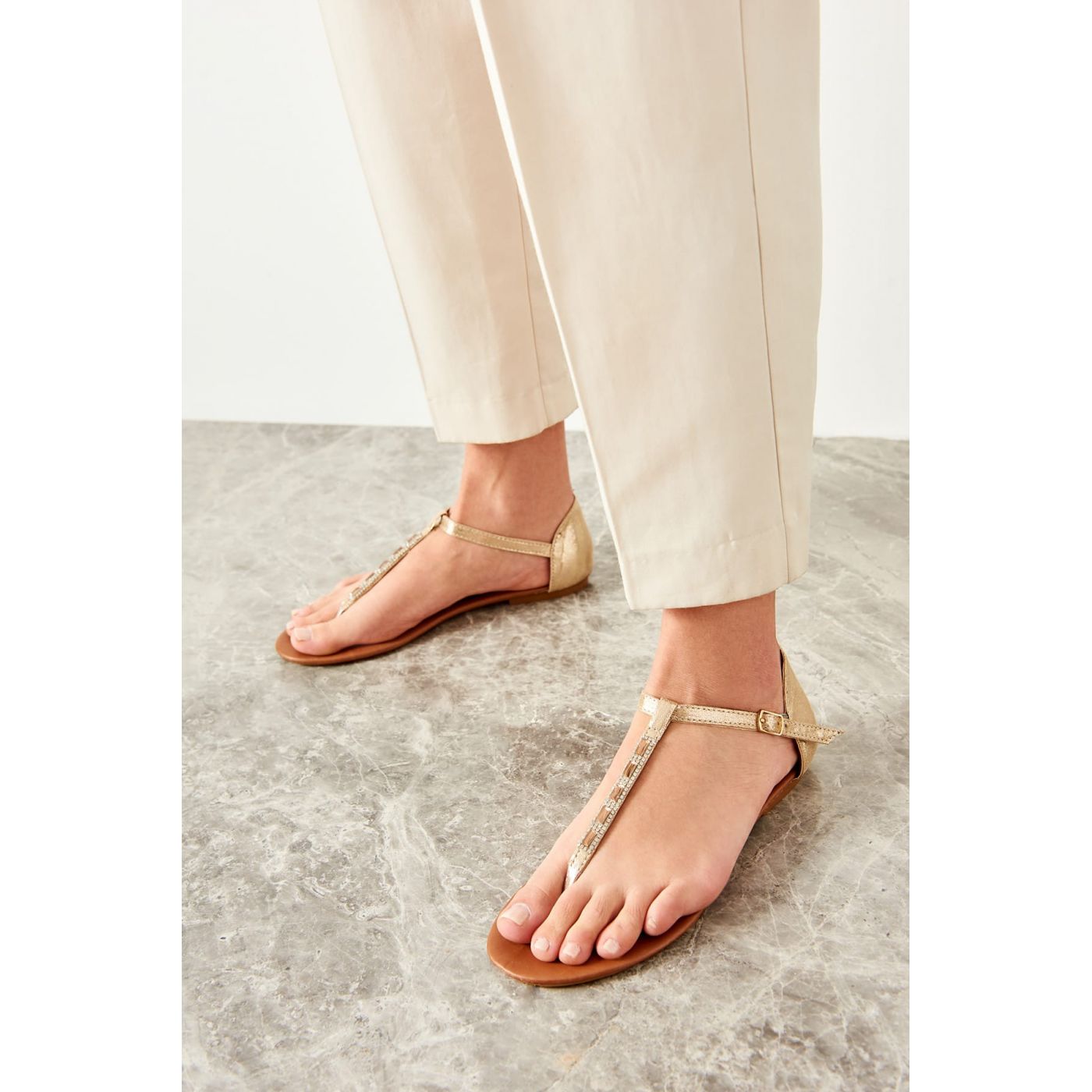 Trendyol Gold Metallic women Sandals