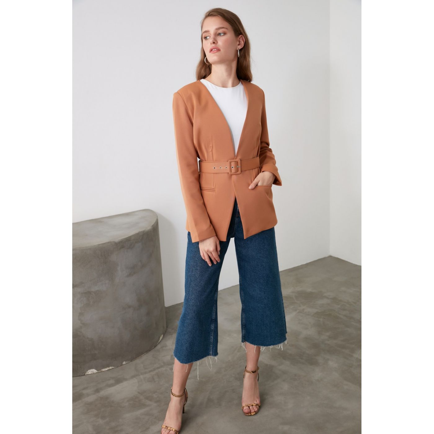 Trendyol Mink Belt Jacket