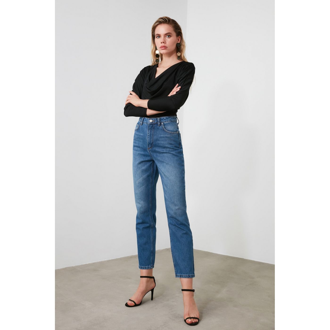 Trendyol Blue High Waist Bootcut Jeans