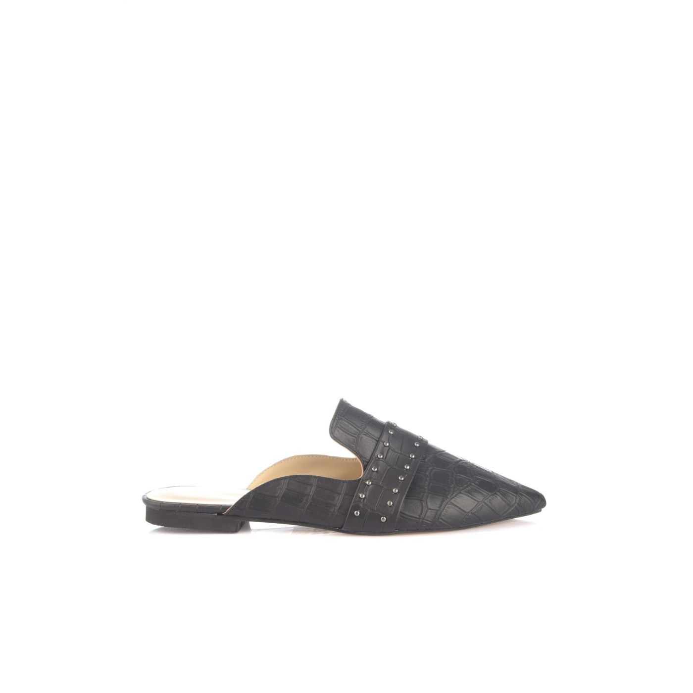 Trendyol Black Staples Detailed Kroko Women's SlippertakS20TE0027