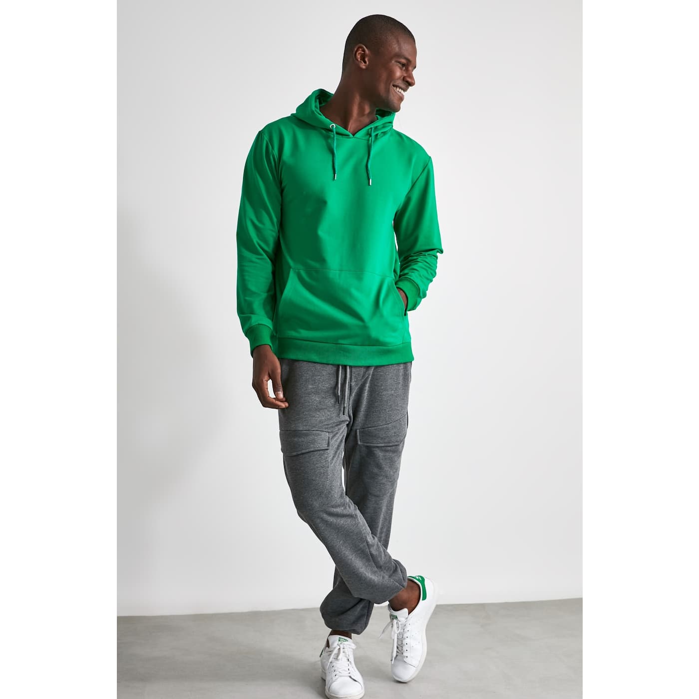 Trendyol New Long Sleeve Sweatshirt With Emerald Green Men's Hoodie Kangaroo Pocket
