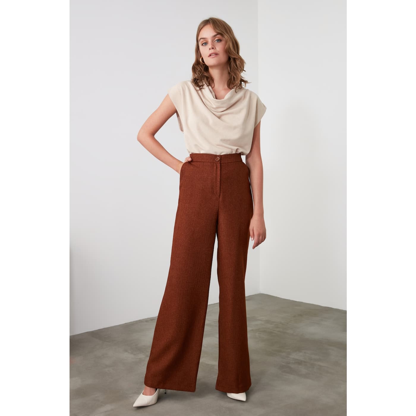 Trendyol Camel Pocket Pants