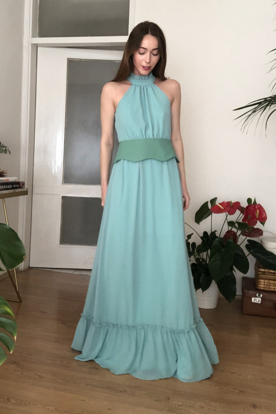 Trendyol Mint Arched Evening Dress & Graduation Dress