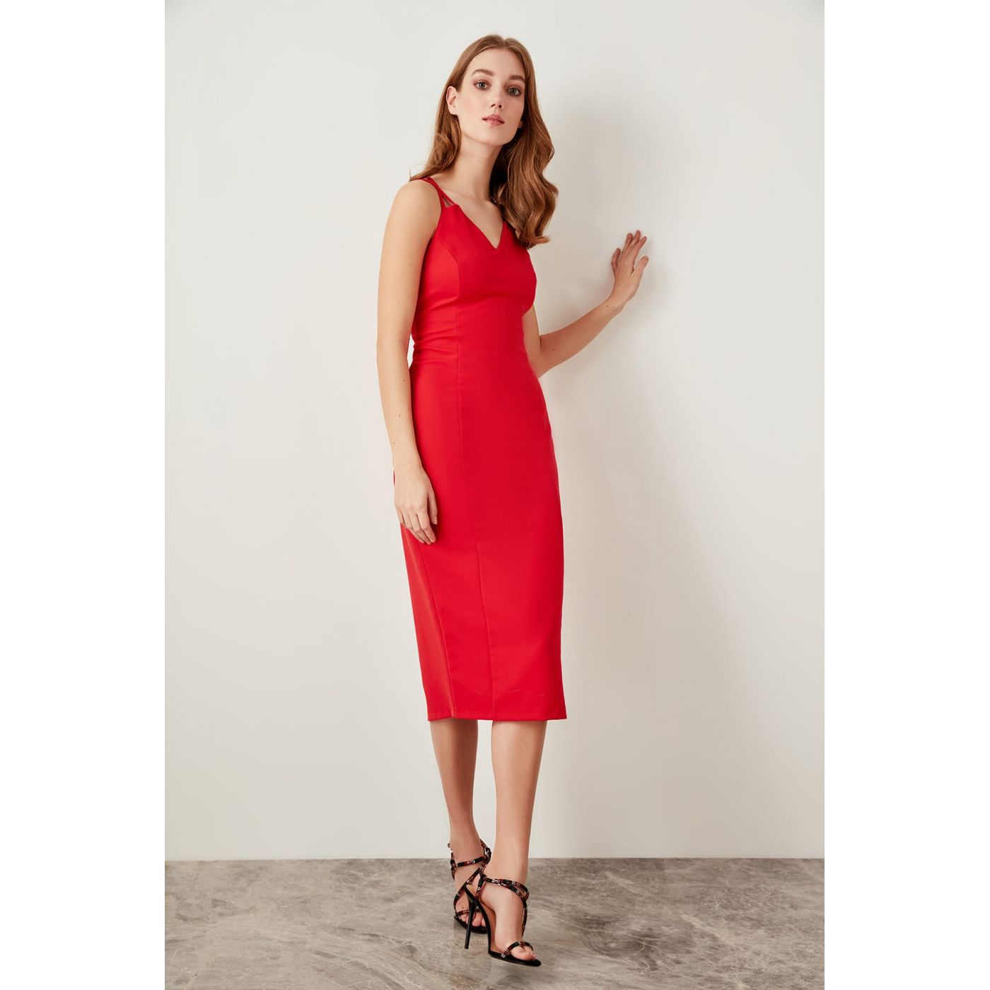 Trendyol Red Double Strap Detailed Dress