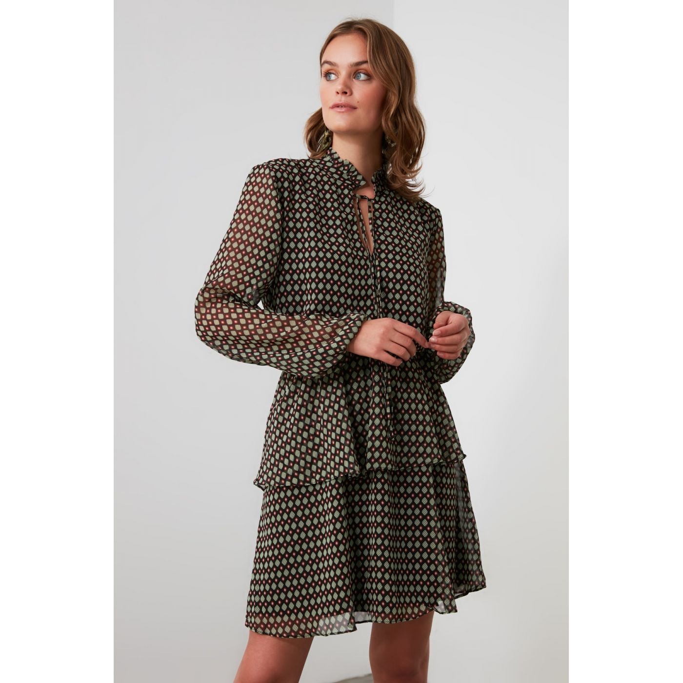 Trendyol Multicolor Patterned Flywheel Dress