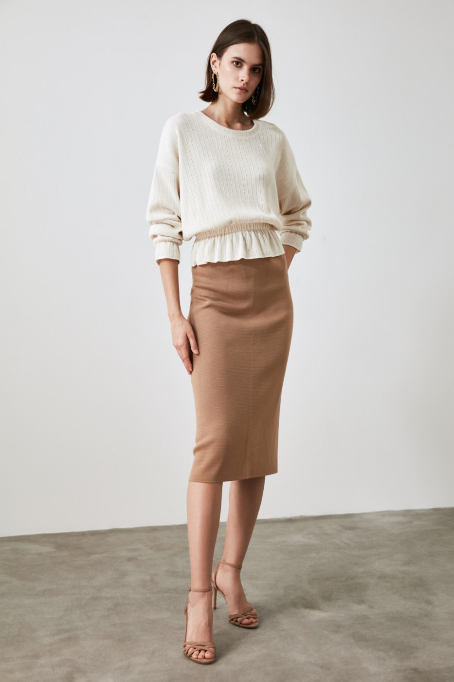 Trendyol Camel Zip Skirt
