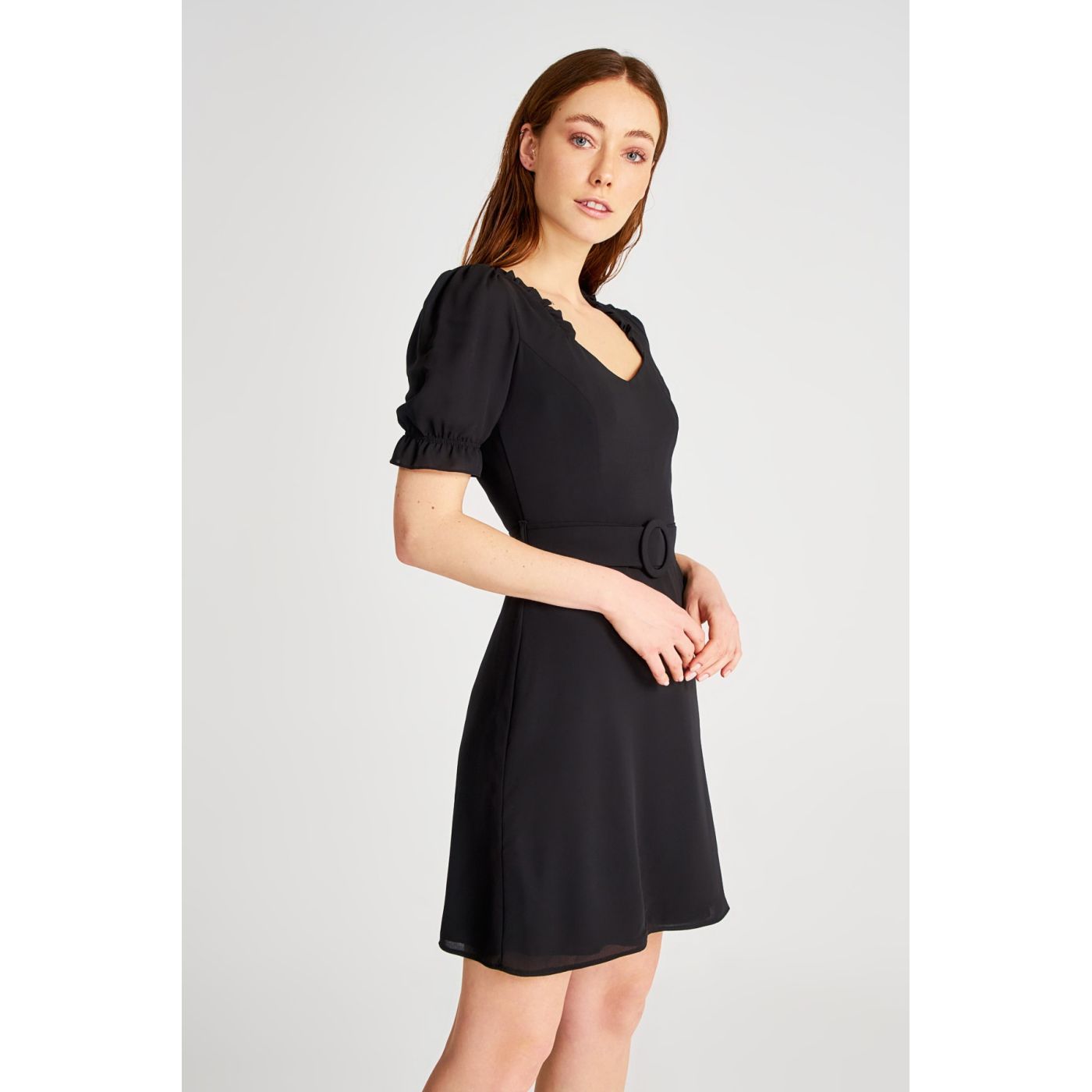 Trendyol Black Belted Back Detailed Dress