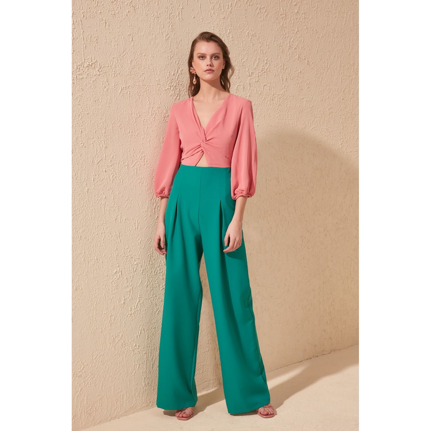 Trendyol Green Block Jumpsuit