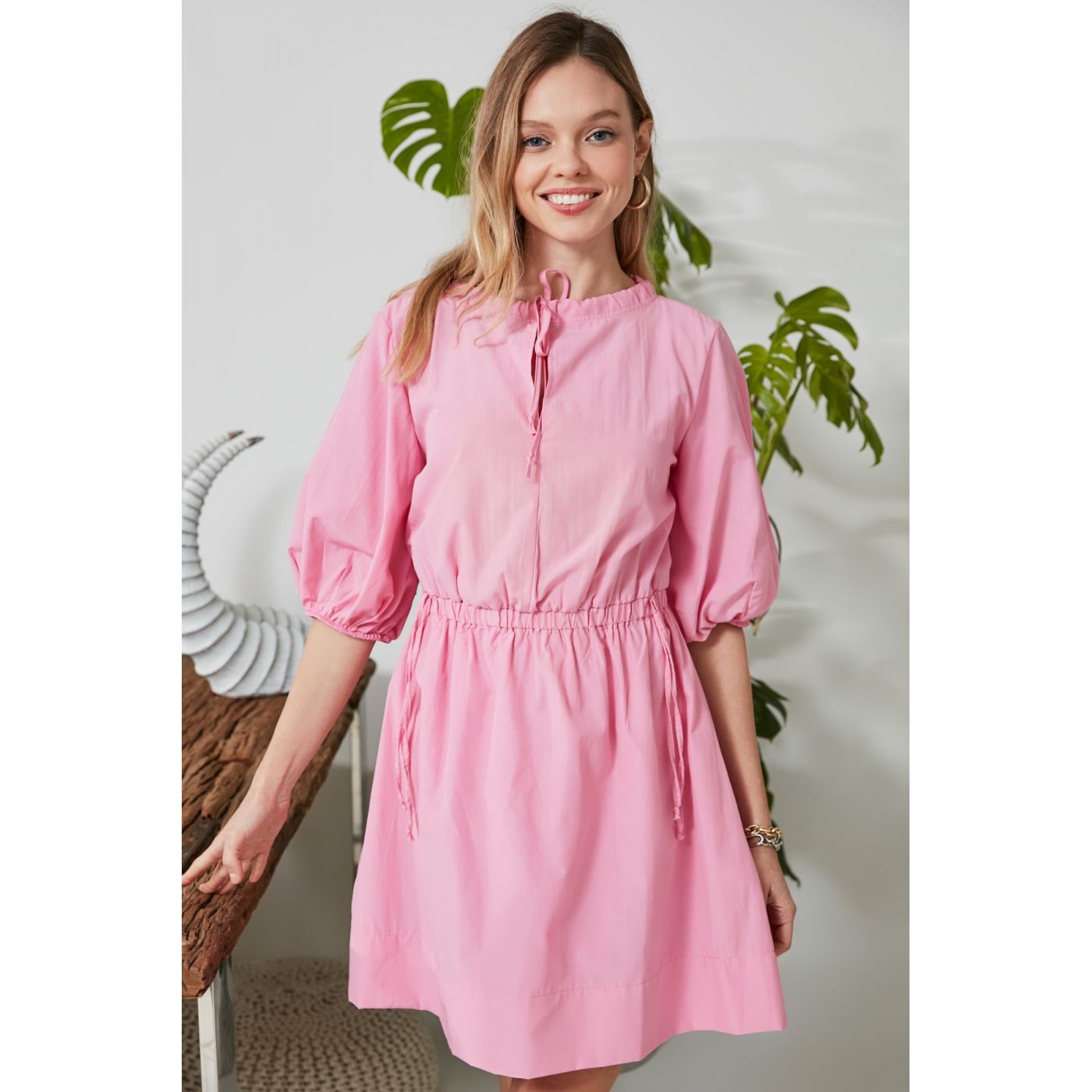Trendyol Pink Balloon Sleeve Dress