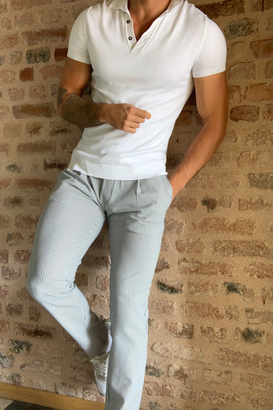 Trendyol Navy Male Slim Fit Seer Sucker Pants