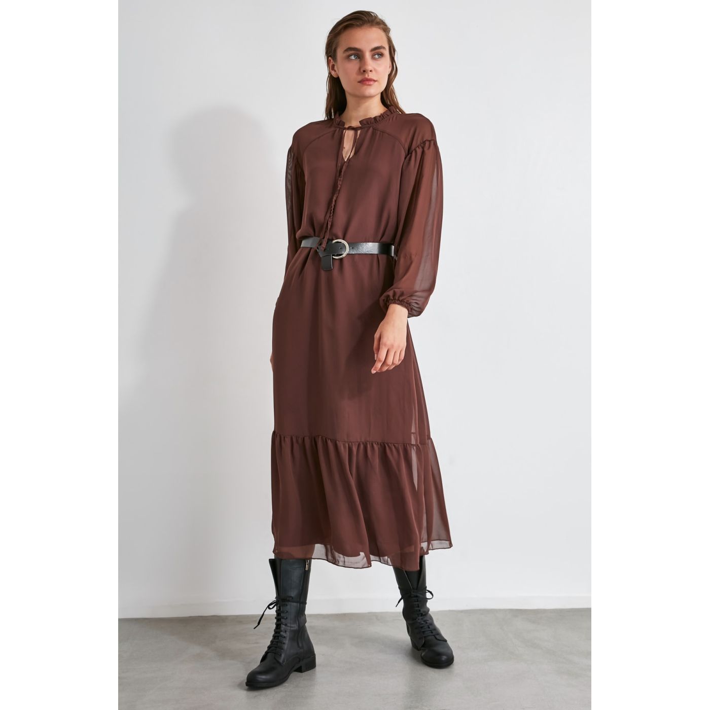 Trendyol Brown Arched Dress
