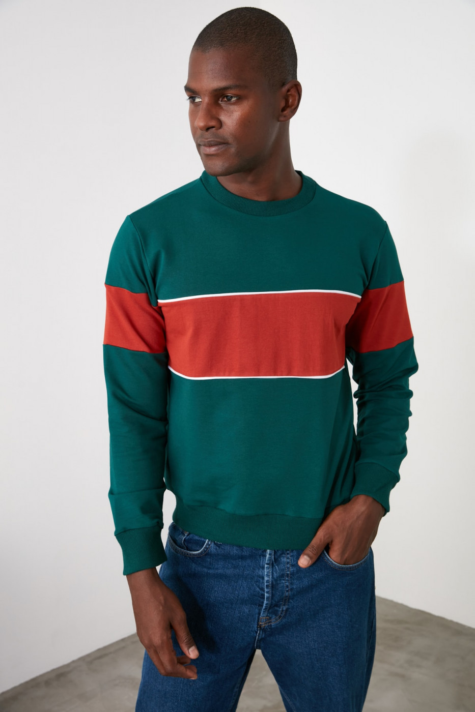 Trendyol Duckhead Green Men's Sweatshirt