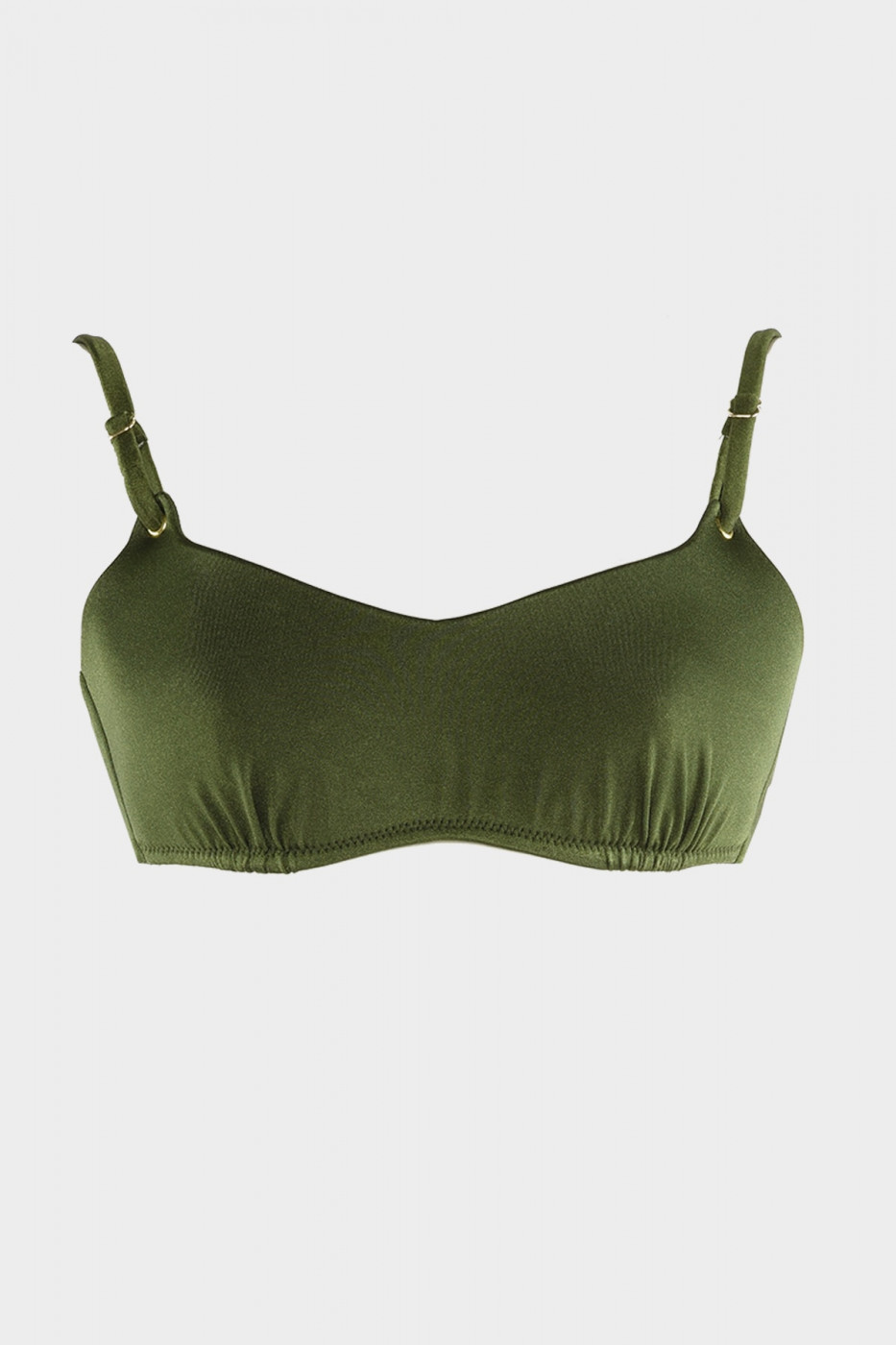 Trendyol Green Bird's Eye Detailed Feature-Covered Bikini Top
