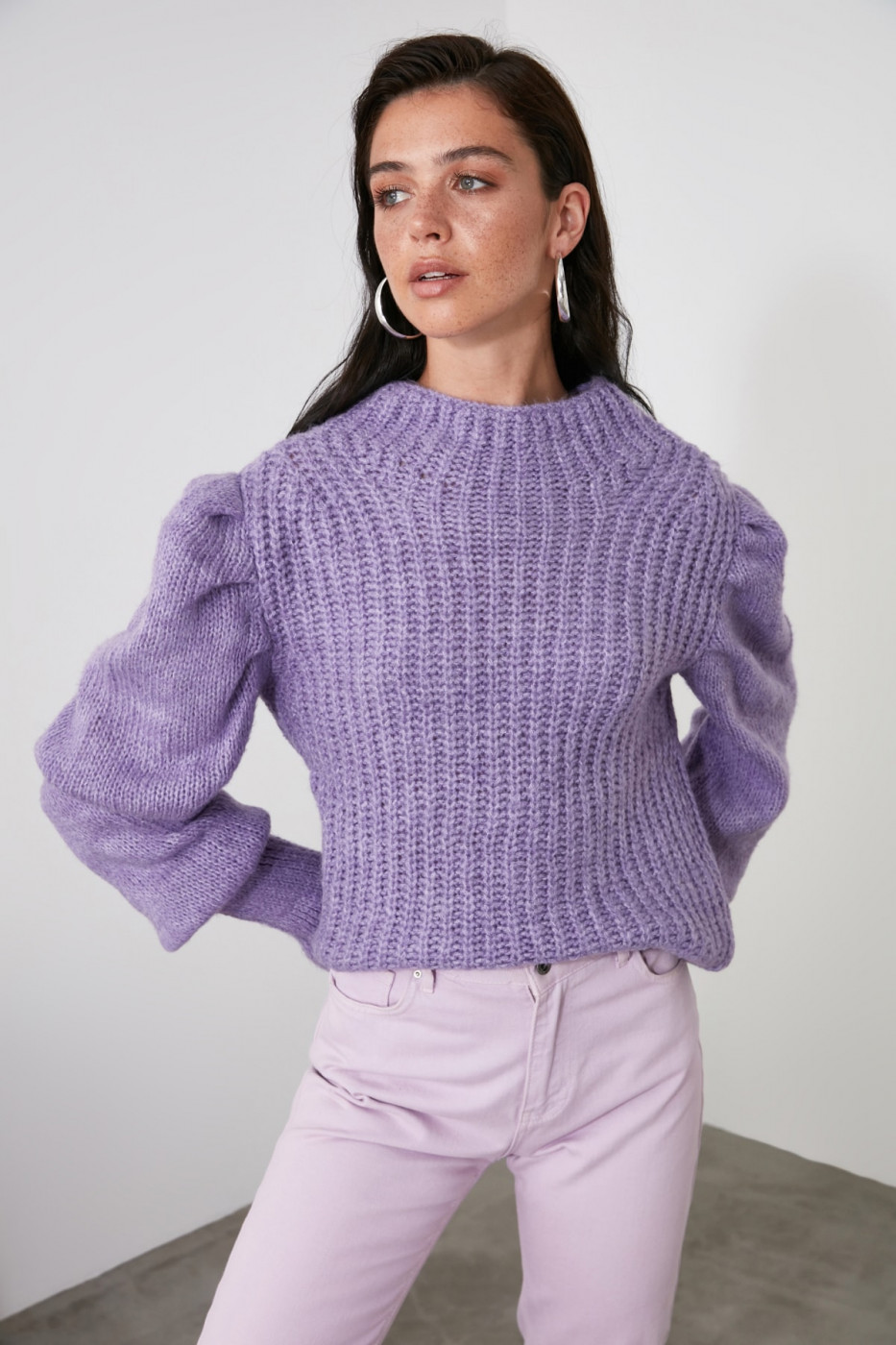 Trendyol Lila Sleeve Knitwear Sweater