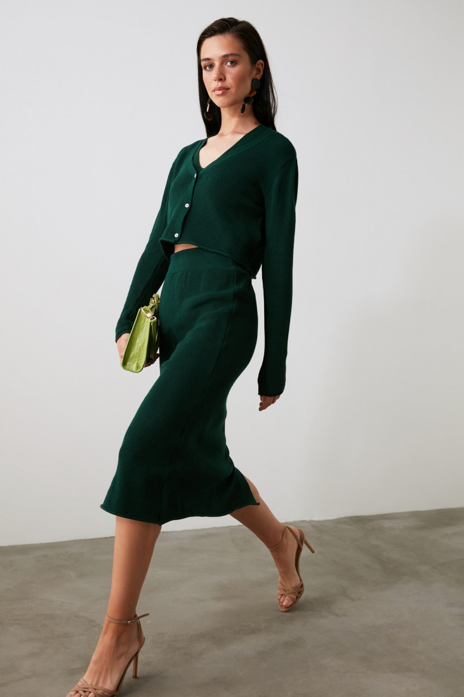Trendyol Green 3-Pack Knitwear Bottom-Top Suit