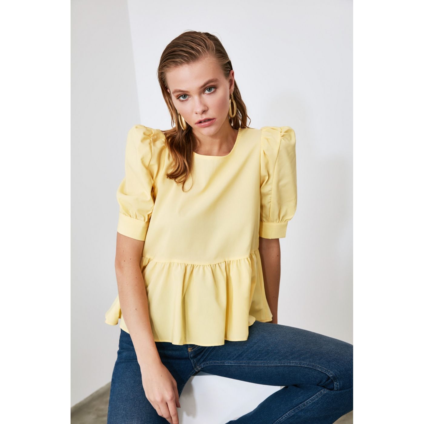 Trendyol Yellow Frill Detailed Blouse