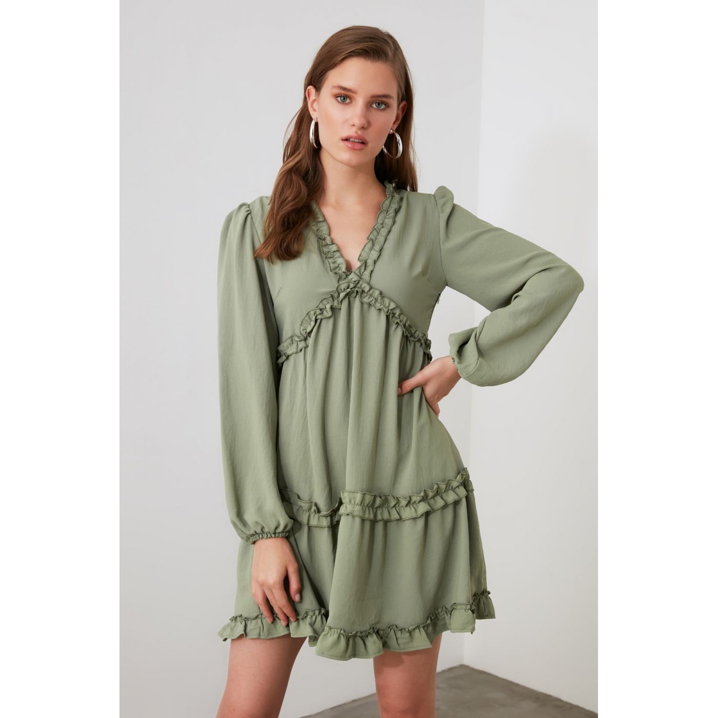 Trendyol Green Ruffle Dress