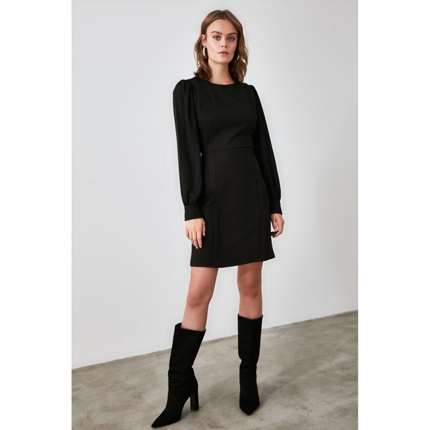 Trendyol Black RibBed Dress