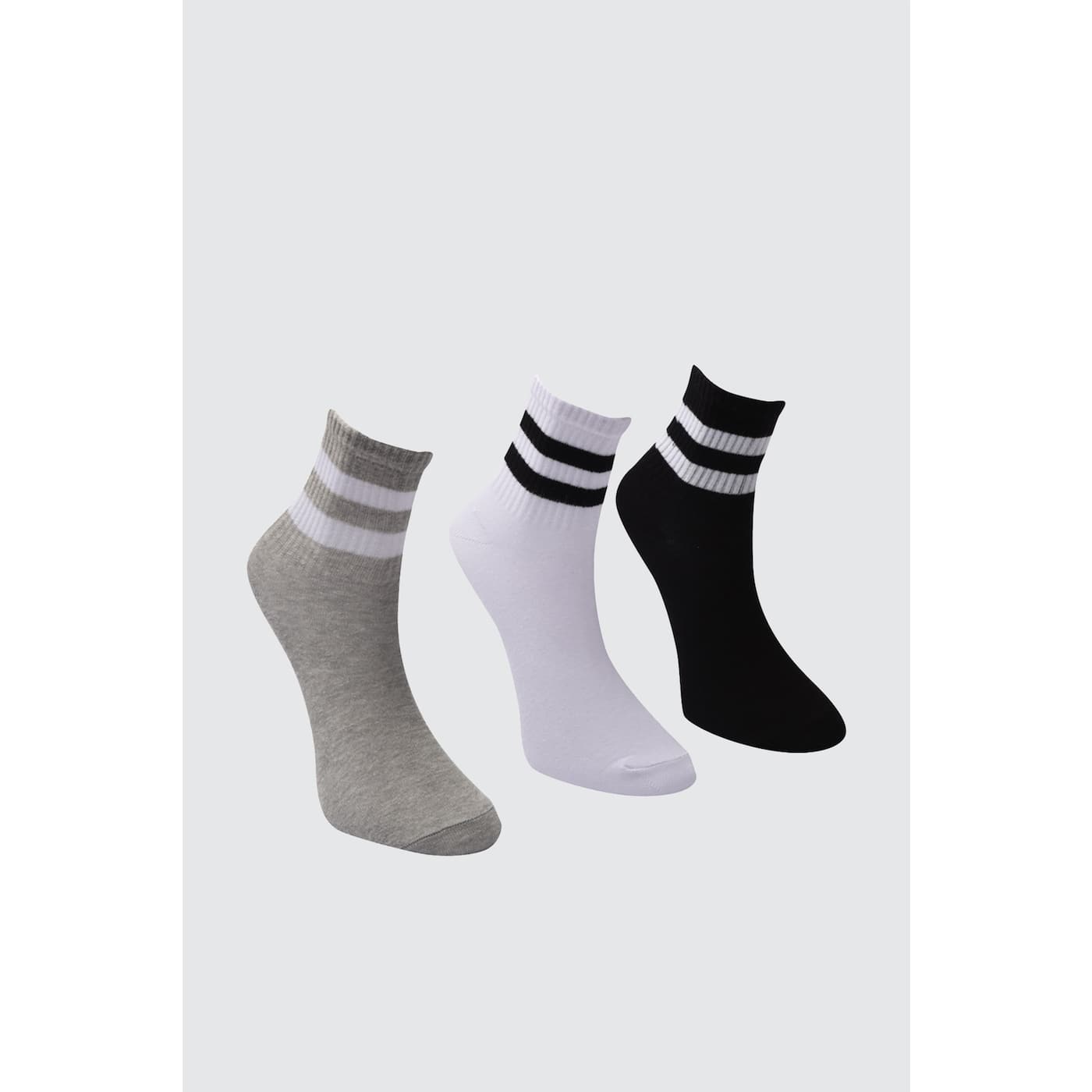 Trendyol White Ribbon Detailed 3 Pack Knitted Socks
