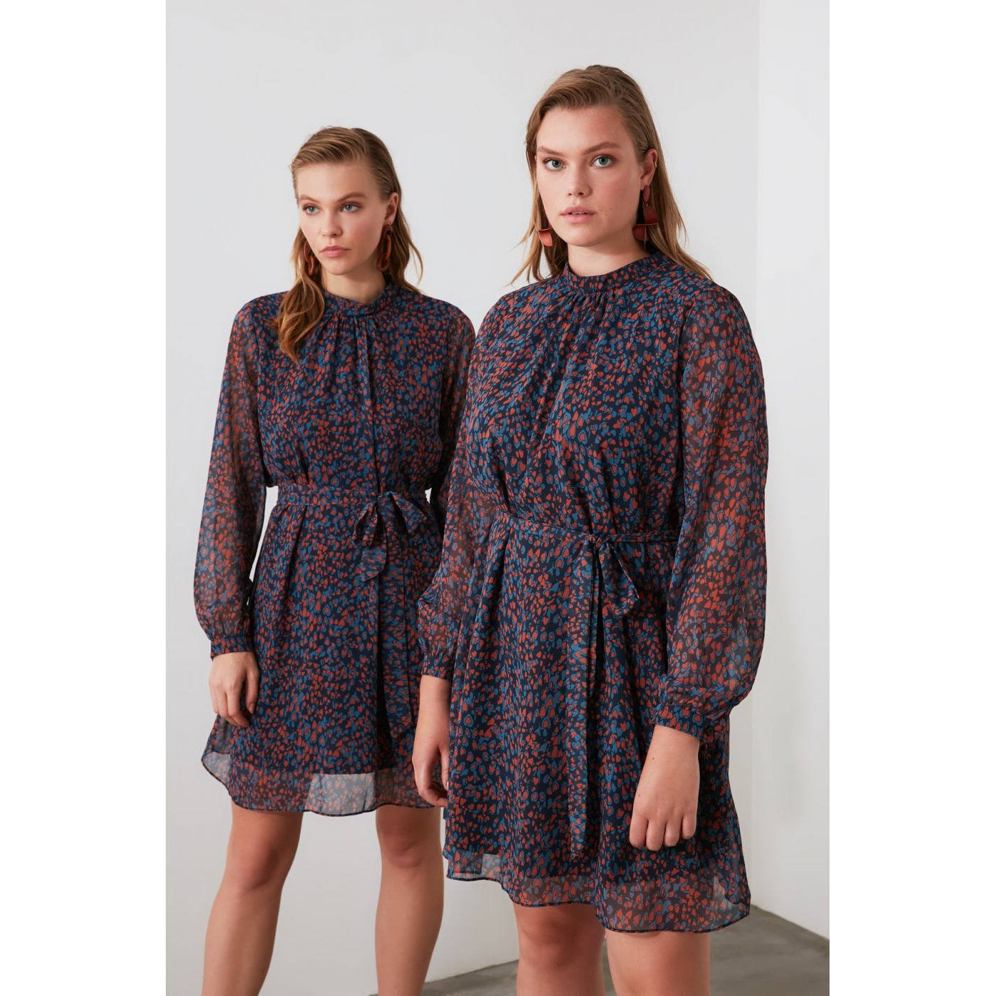 Trendyol Multi-Colored Belt Patterned Dress