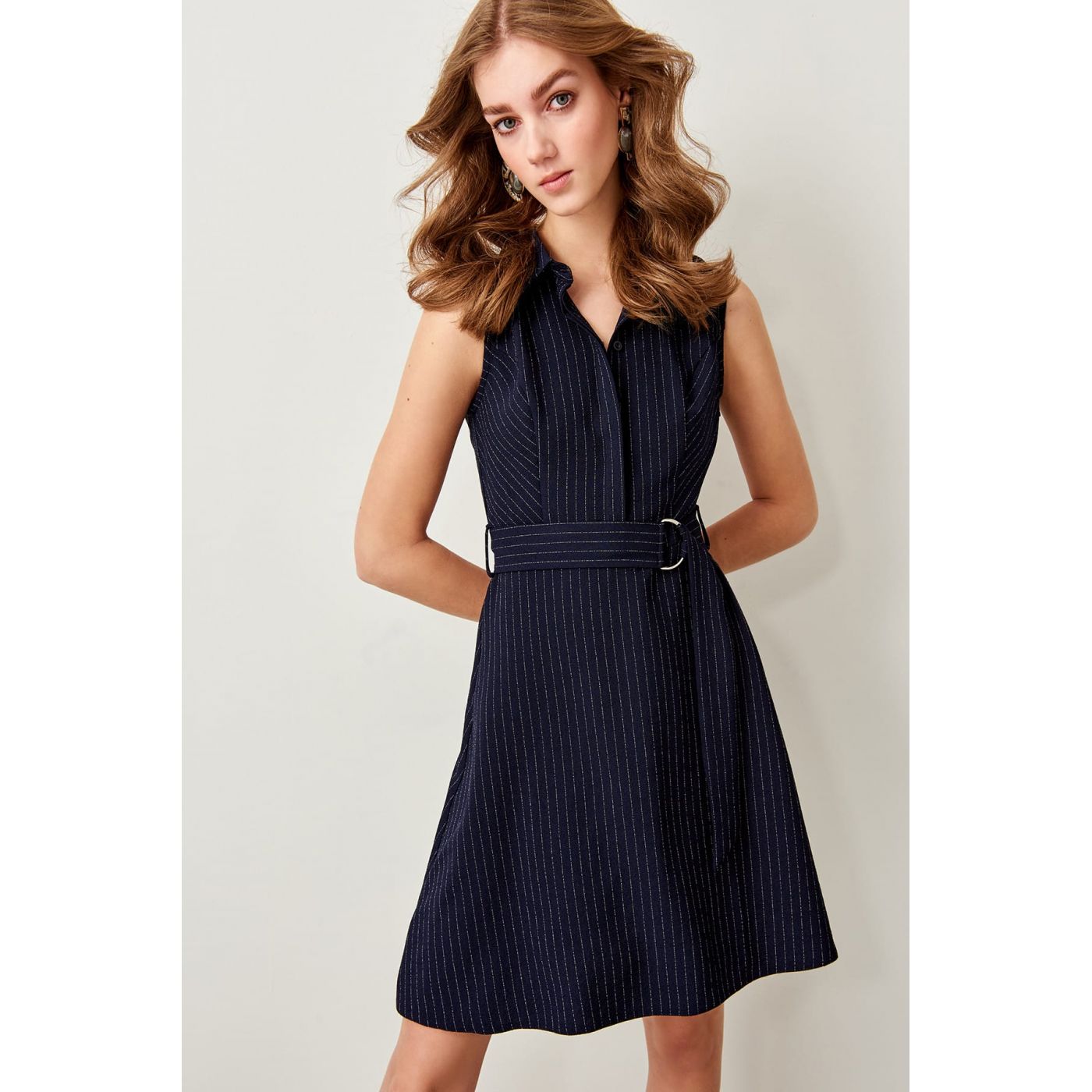 Trendyol Dark Blue Belt Detailed Dress
