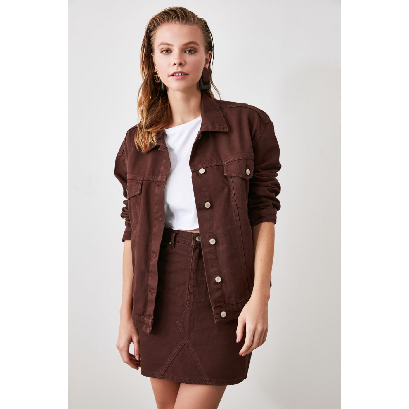 Trendyol Brown Denim Jacket