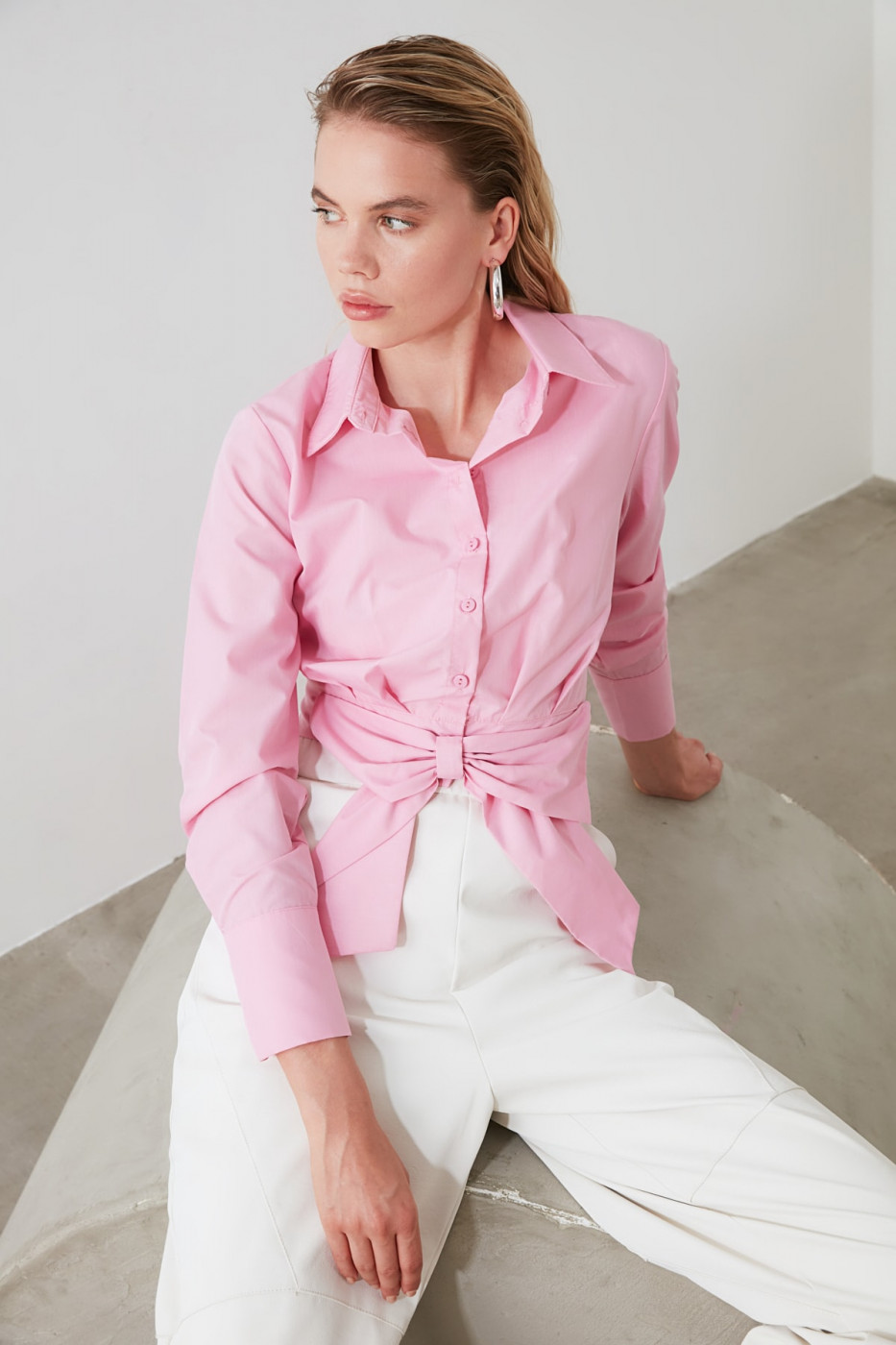 Trendyol Pink Ruffled Shirt