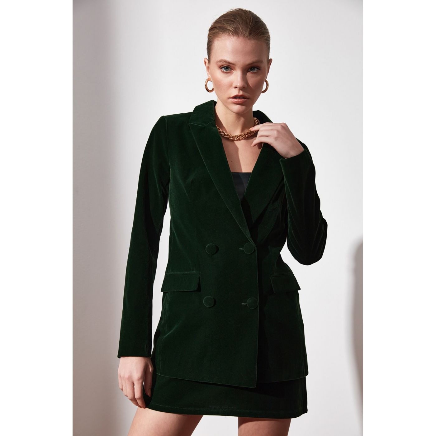 Trendyol Green Button Detailed Jacket