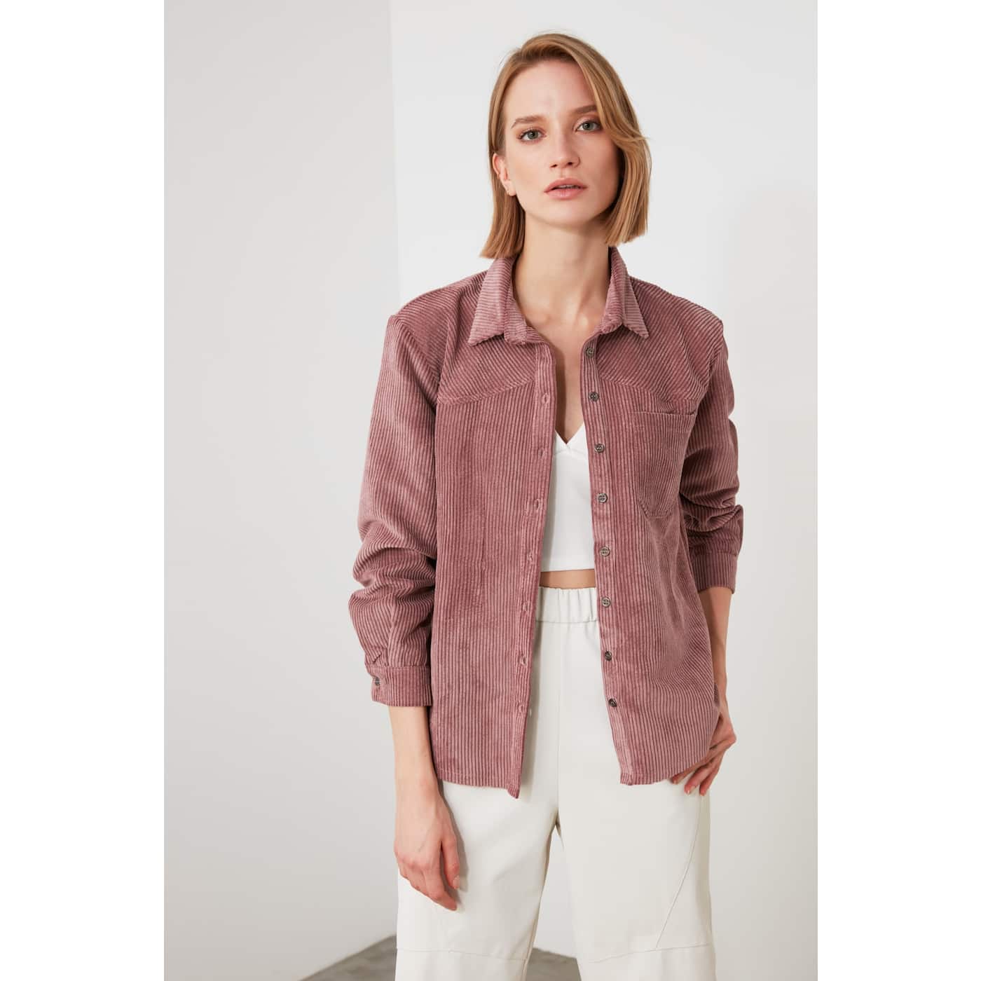 Trendyol Lila Pocket Shirt