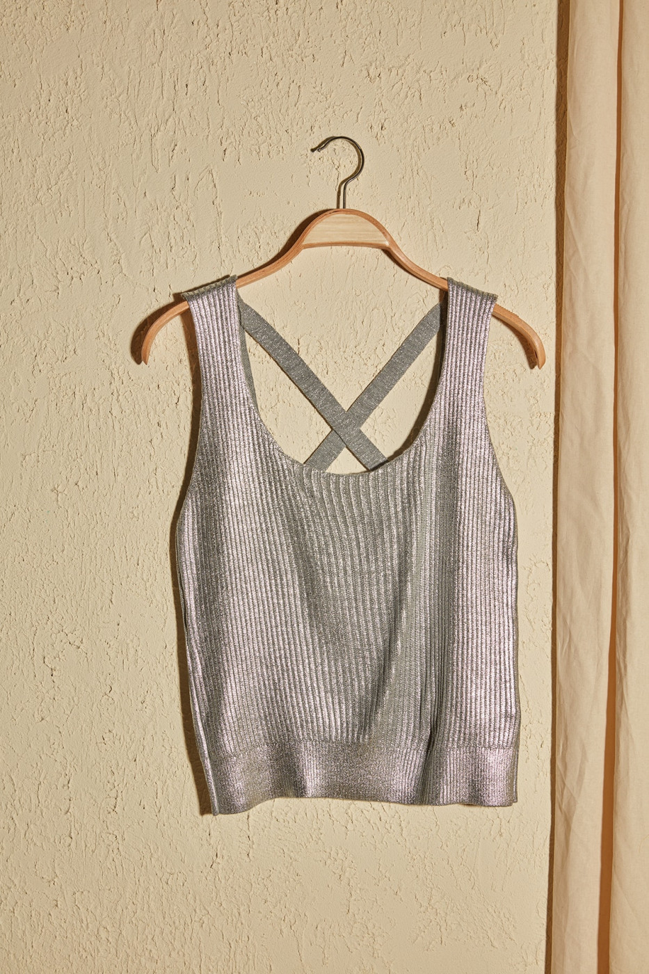 Trendyol Grey Strap-Sifk Knit Blouse