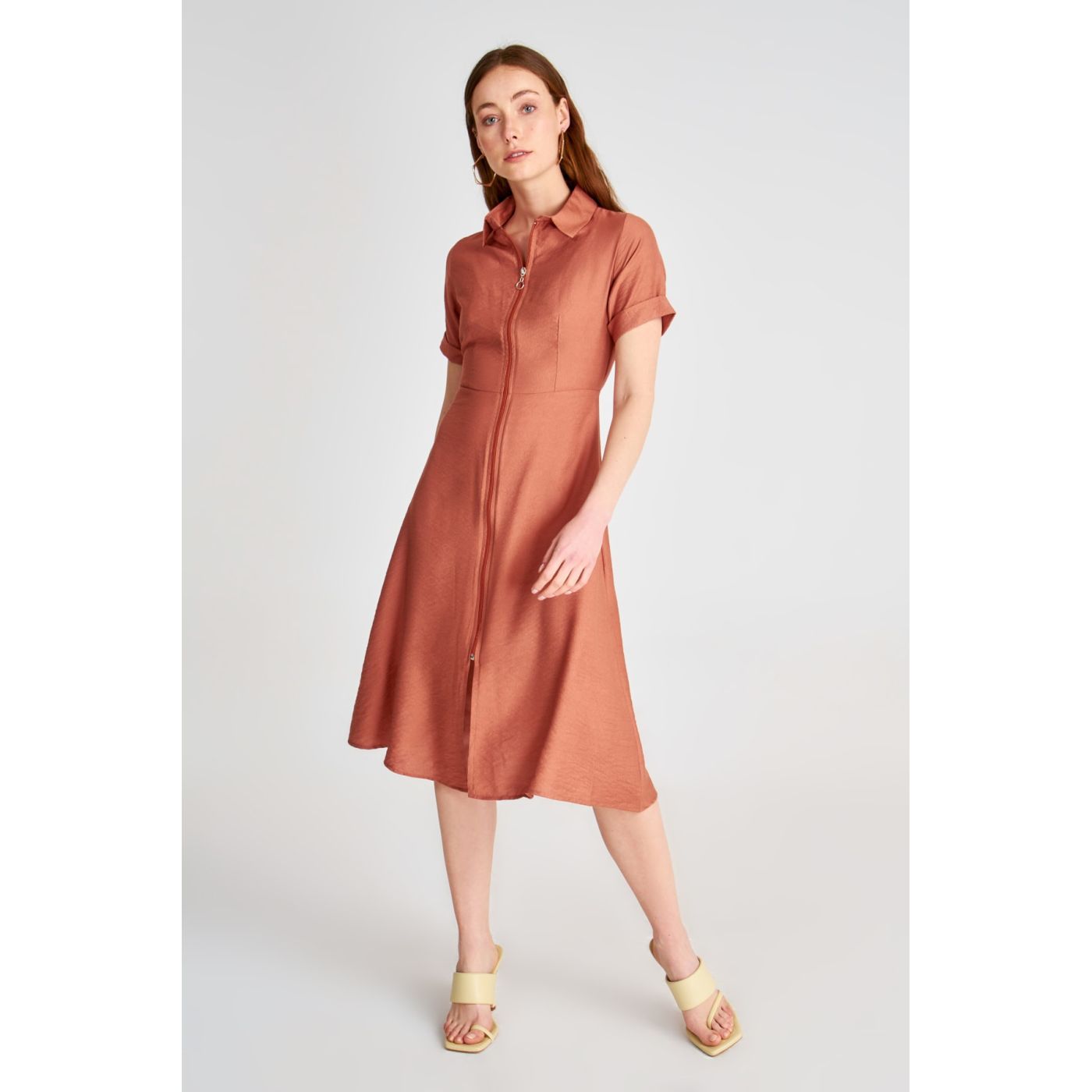 Trendyol Brown Shirt Dress