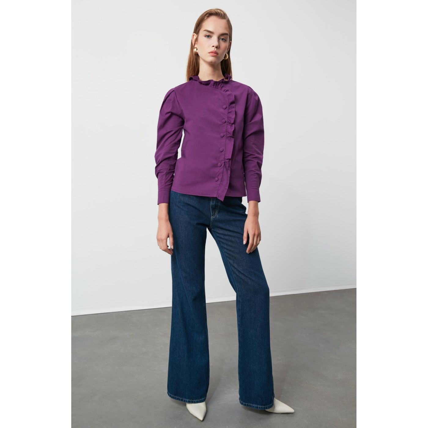 Trendyol Purple Button Detailed Blouse