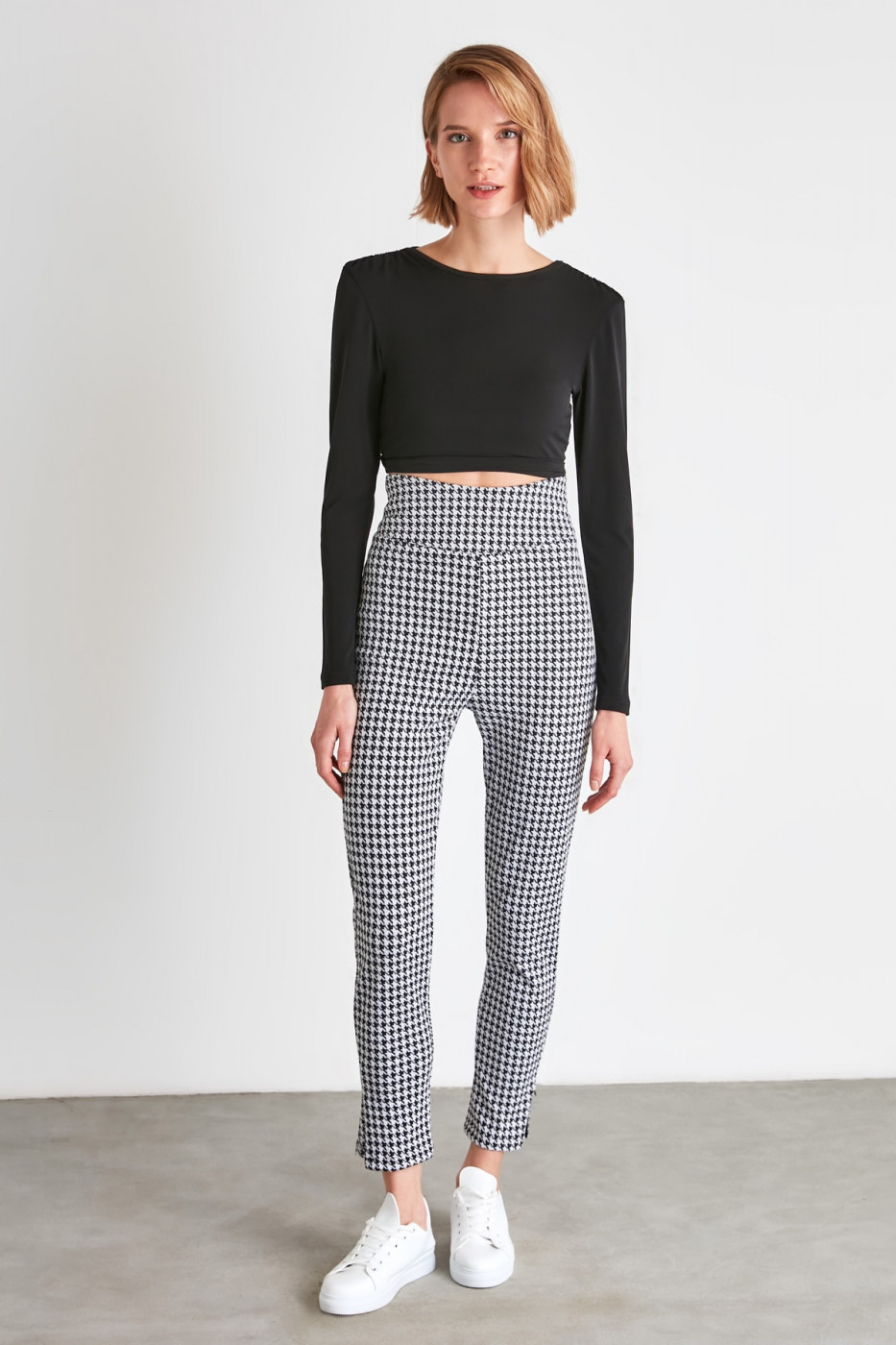 Trendyol Black Goose Foot Knitted Trousers
