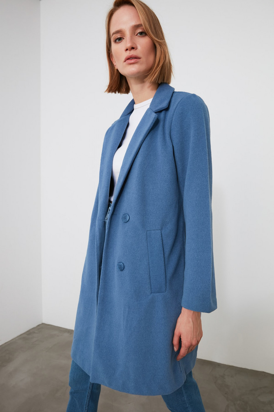 Trendyol Blue Button Seasonal Cachet Coarse