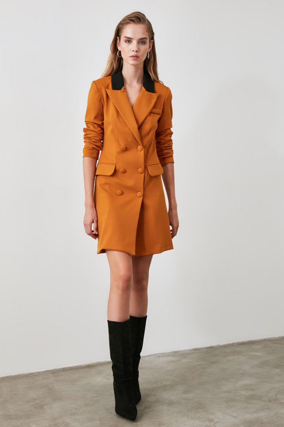 Trendyol Camel Jacket Dress
