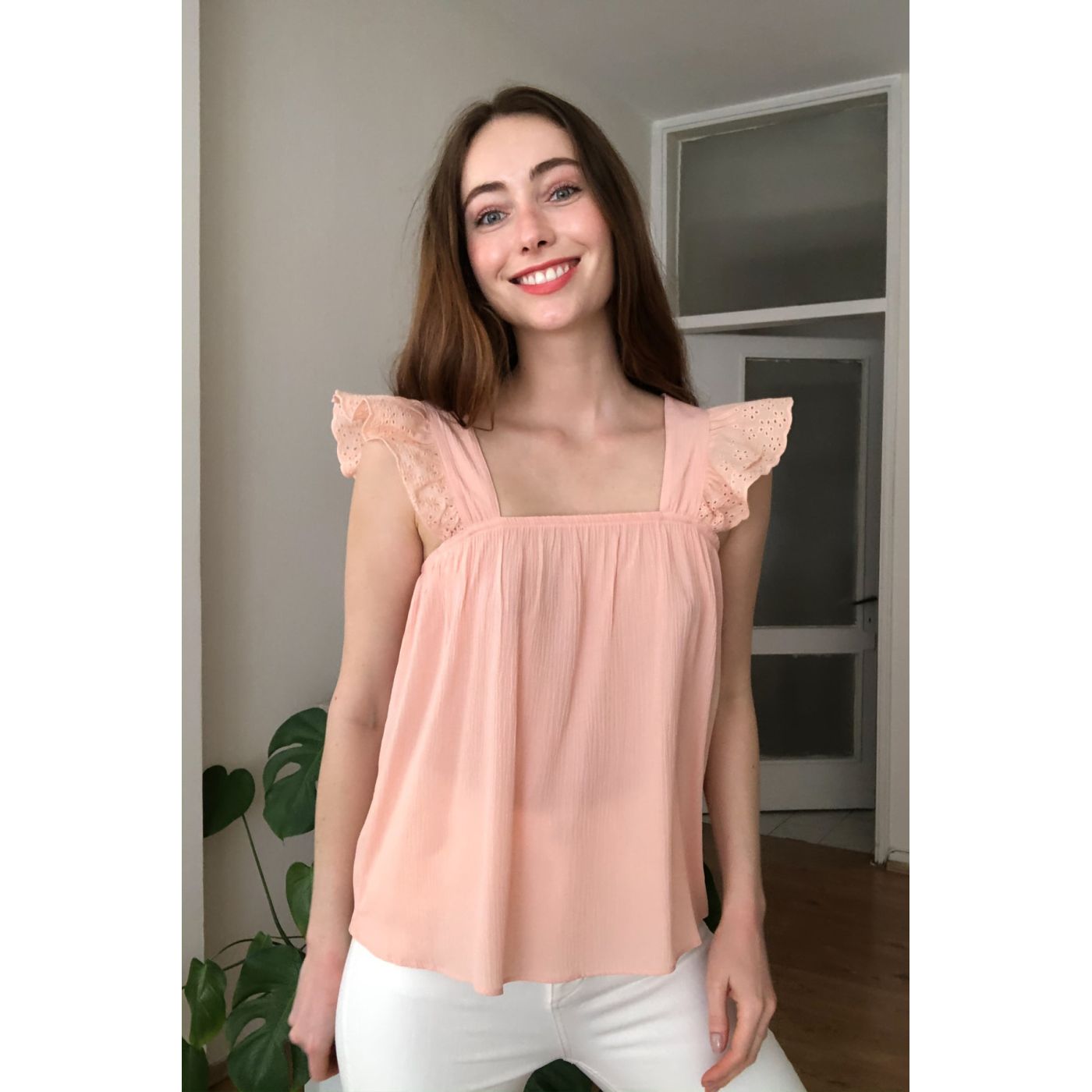 Trendyol Salmon Lace Detailed Blouse