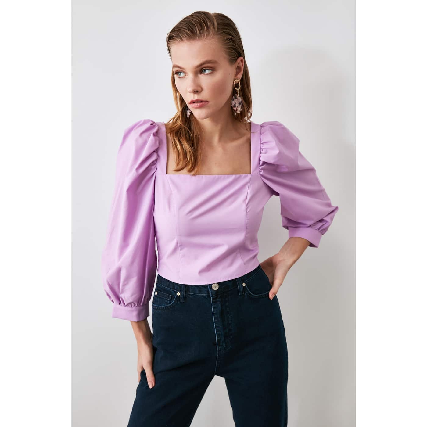 Trendyol Lila Balloon Sleeve Blouse
