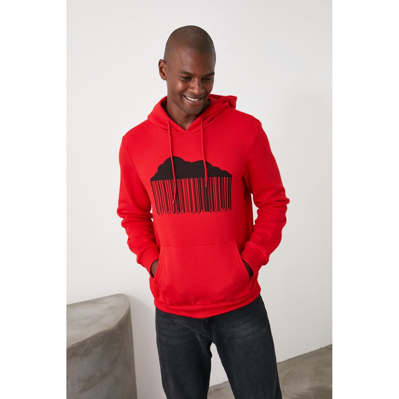 Trendyol Red Male Printed Sweatshirt