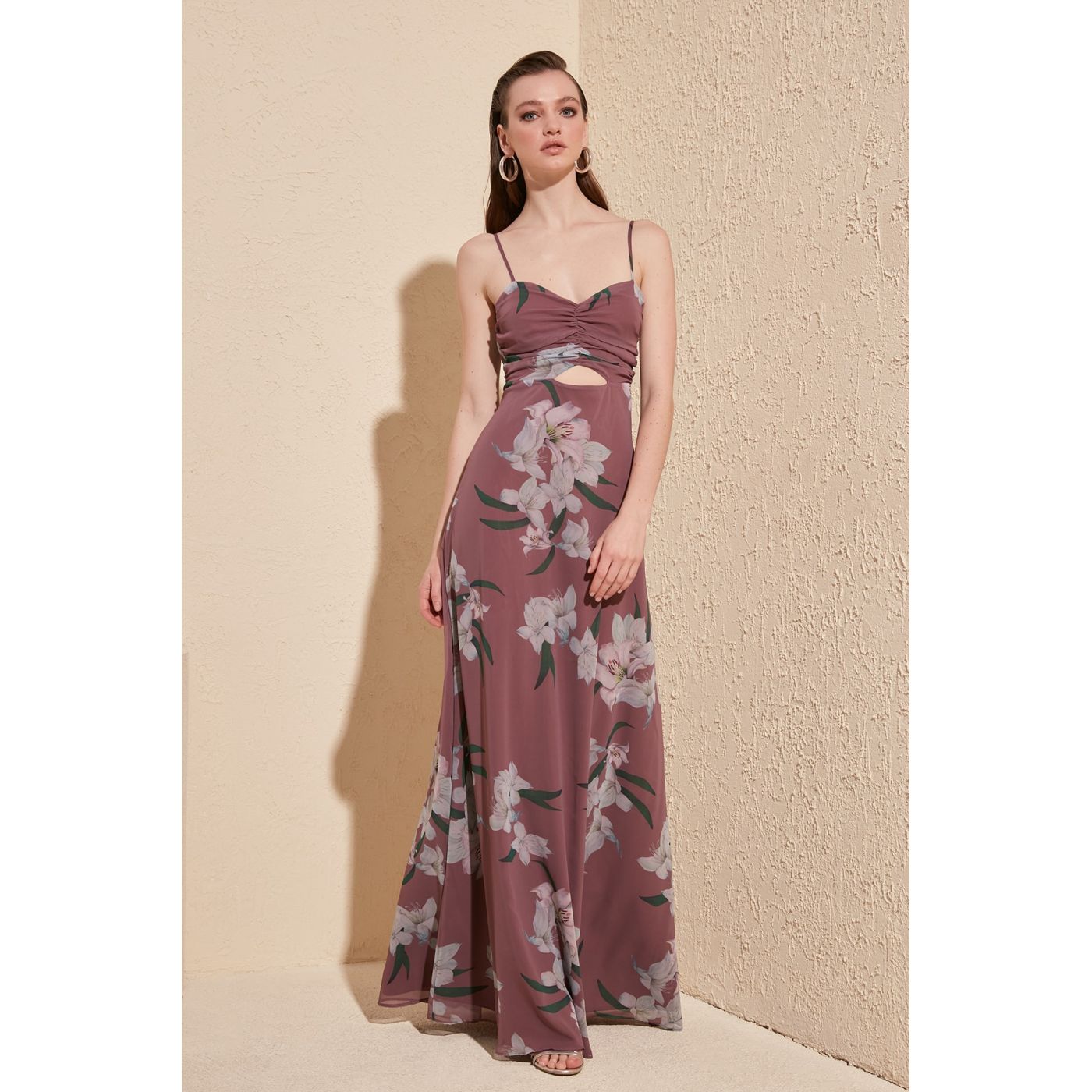 Trendyol Rose Kurusu Waist-Decolletage Evening Dress & Graduation Dress