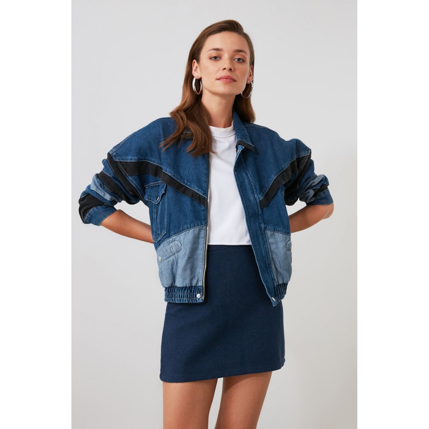 Trendyol Indigo Zipper Detailed Skirt