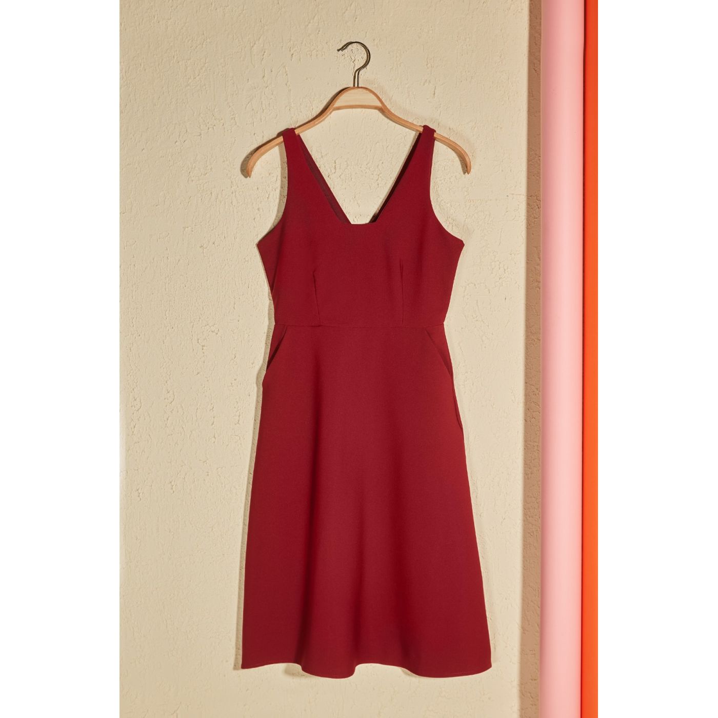 Trendyol Burgundy Basic Dress