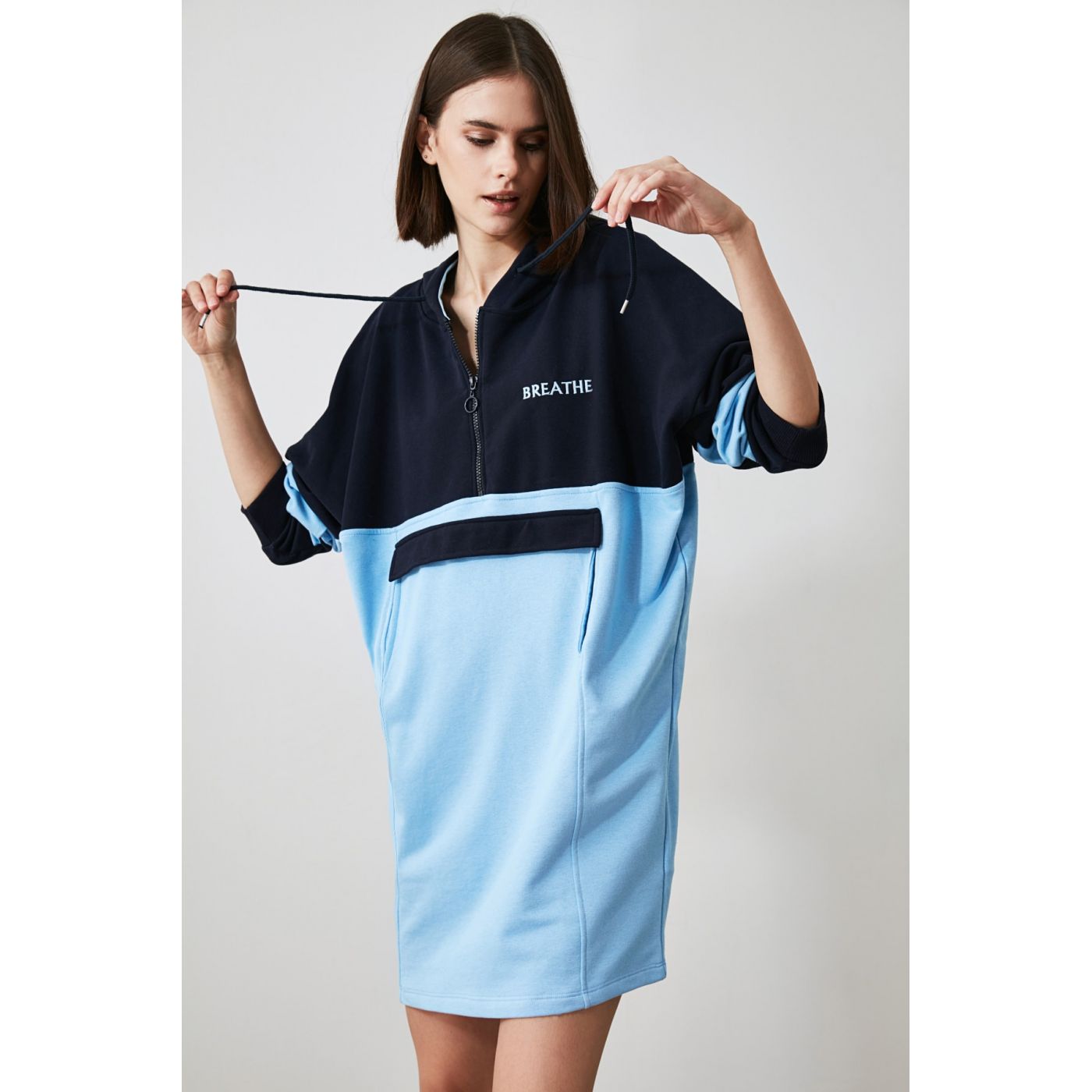Trendyol Blue Zipper Detailed Dress
