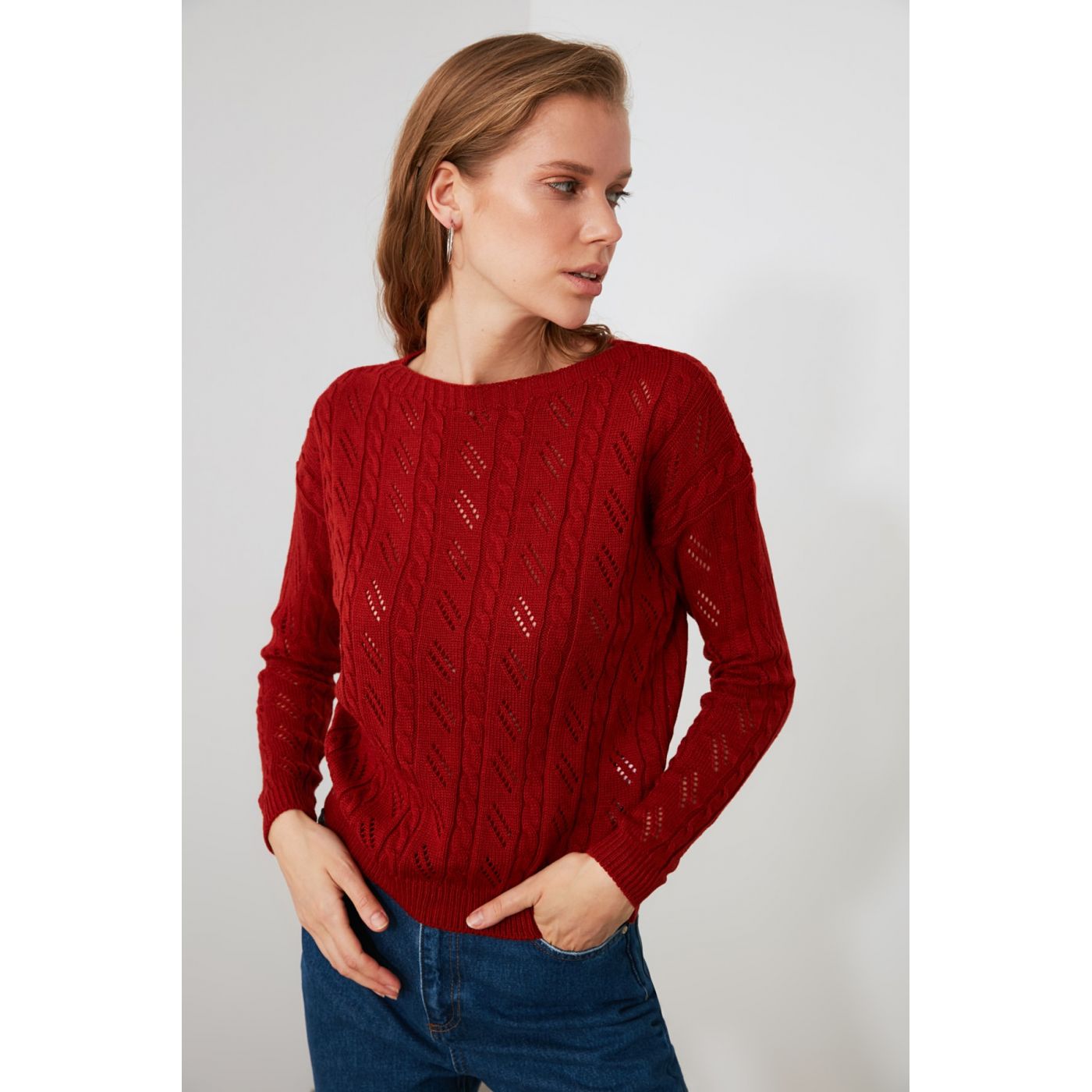 Trendyol Cinnamon Ajurlu Knitwear Sweater