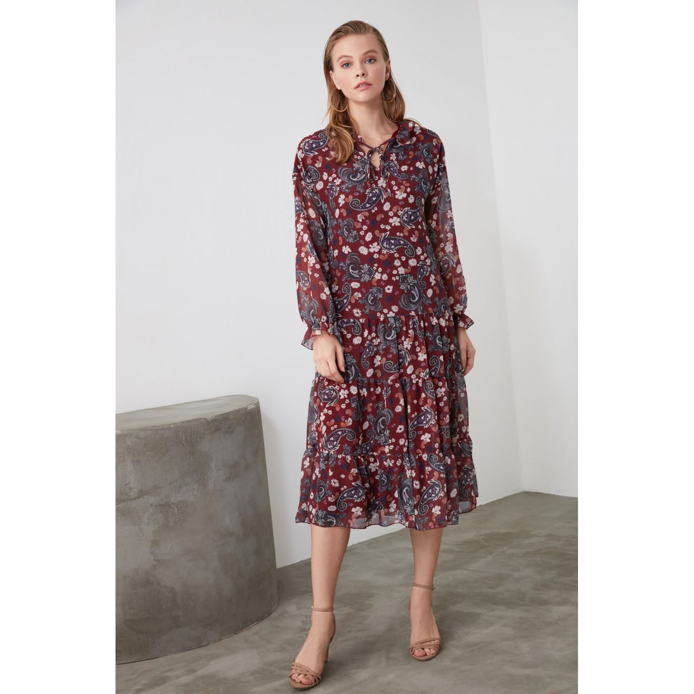 Trendyol MultiColor Neck Line Detailed Dress