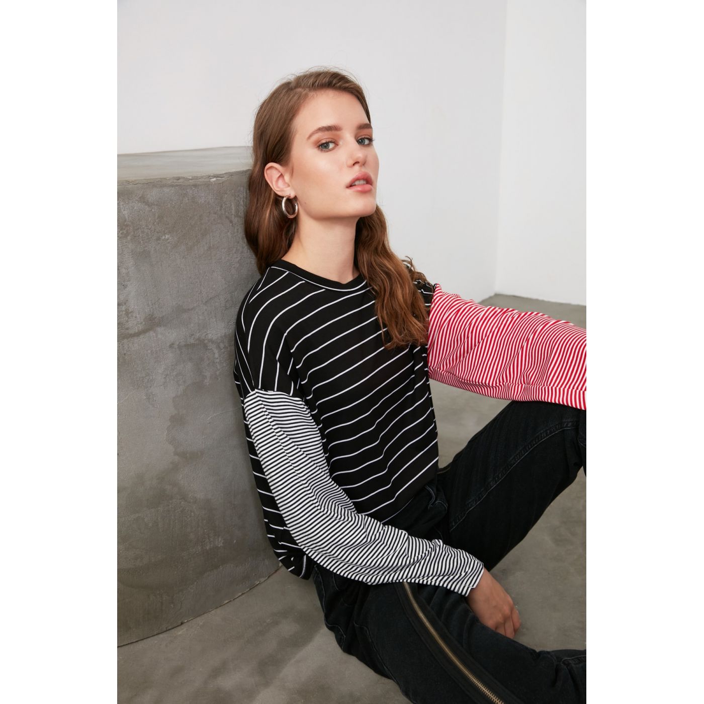 Trendyol MultiColored Striped Knitted Blouse