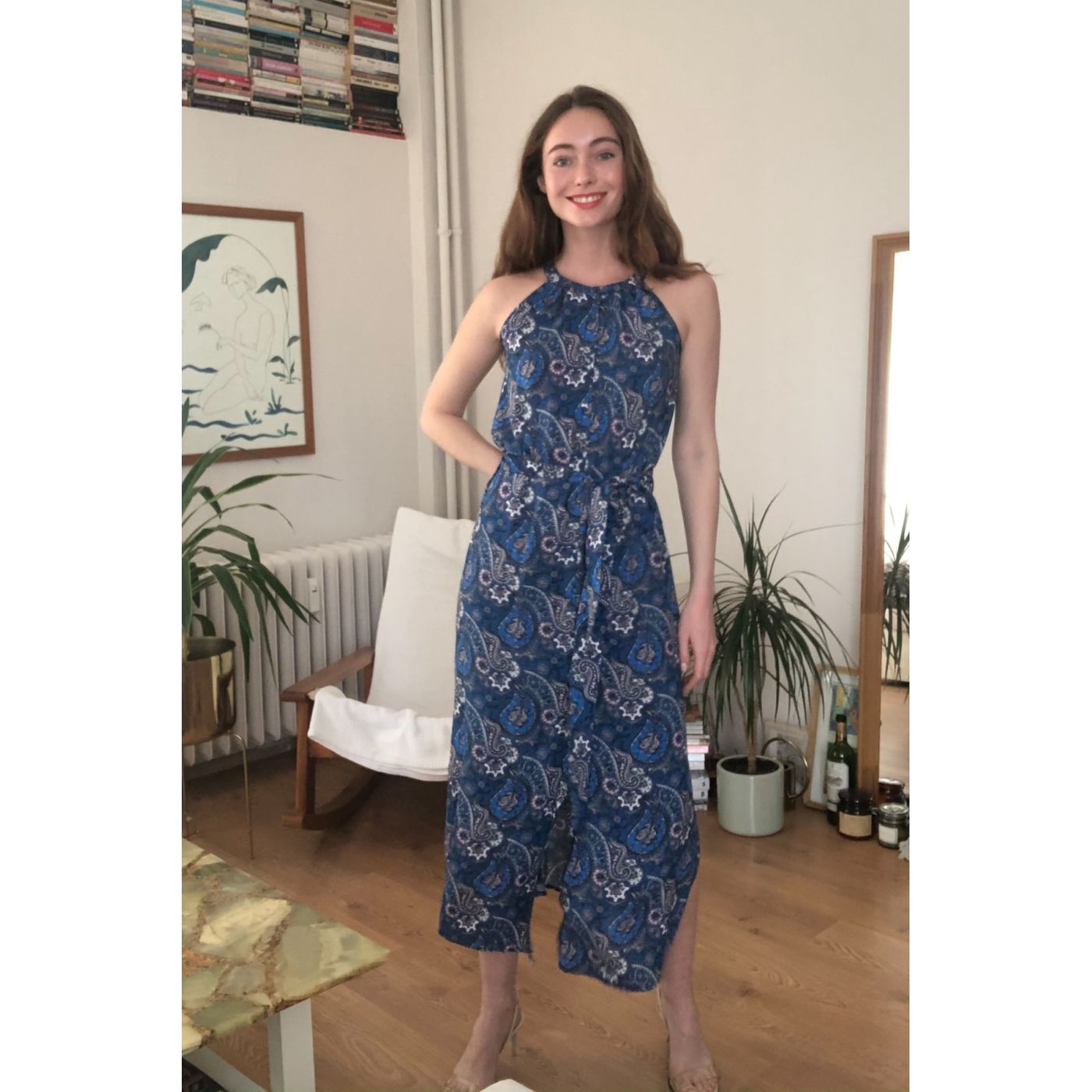 Trendyol MultiColored Belt Shawl Patterned Dress