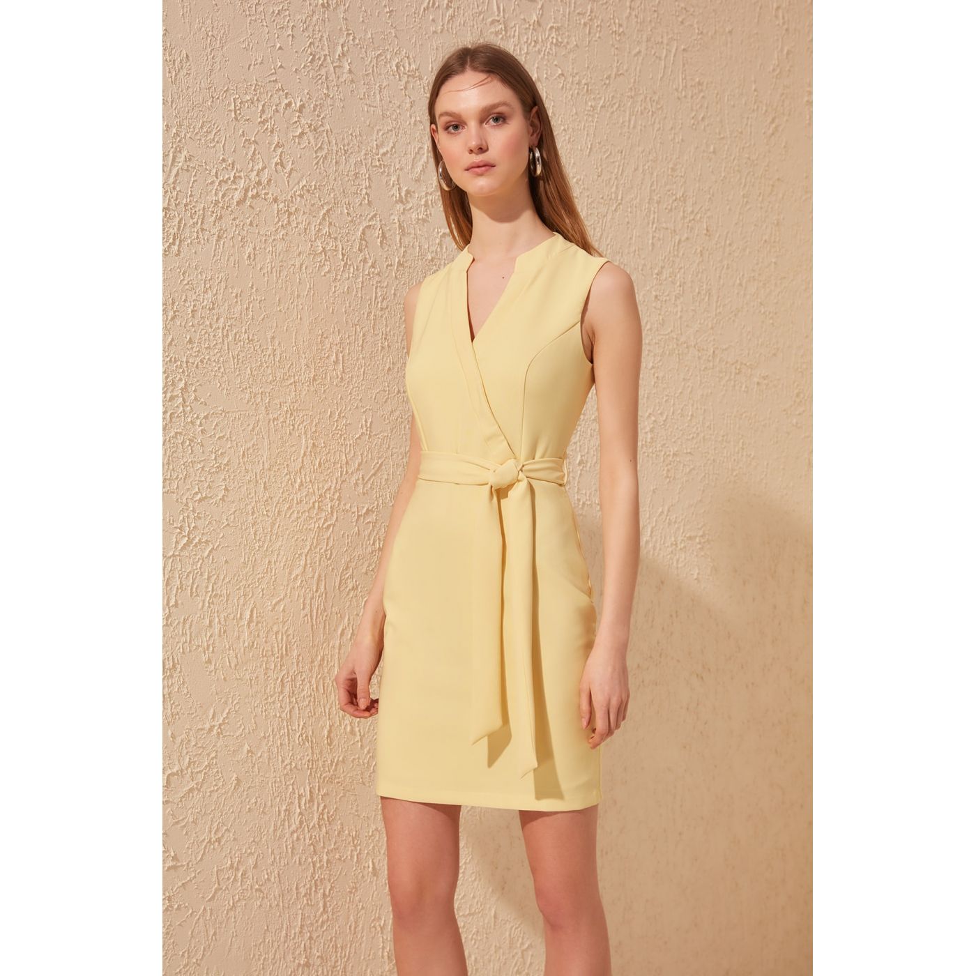 Trendyol Yellow Tied Dress