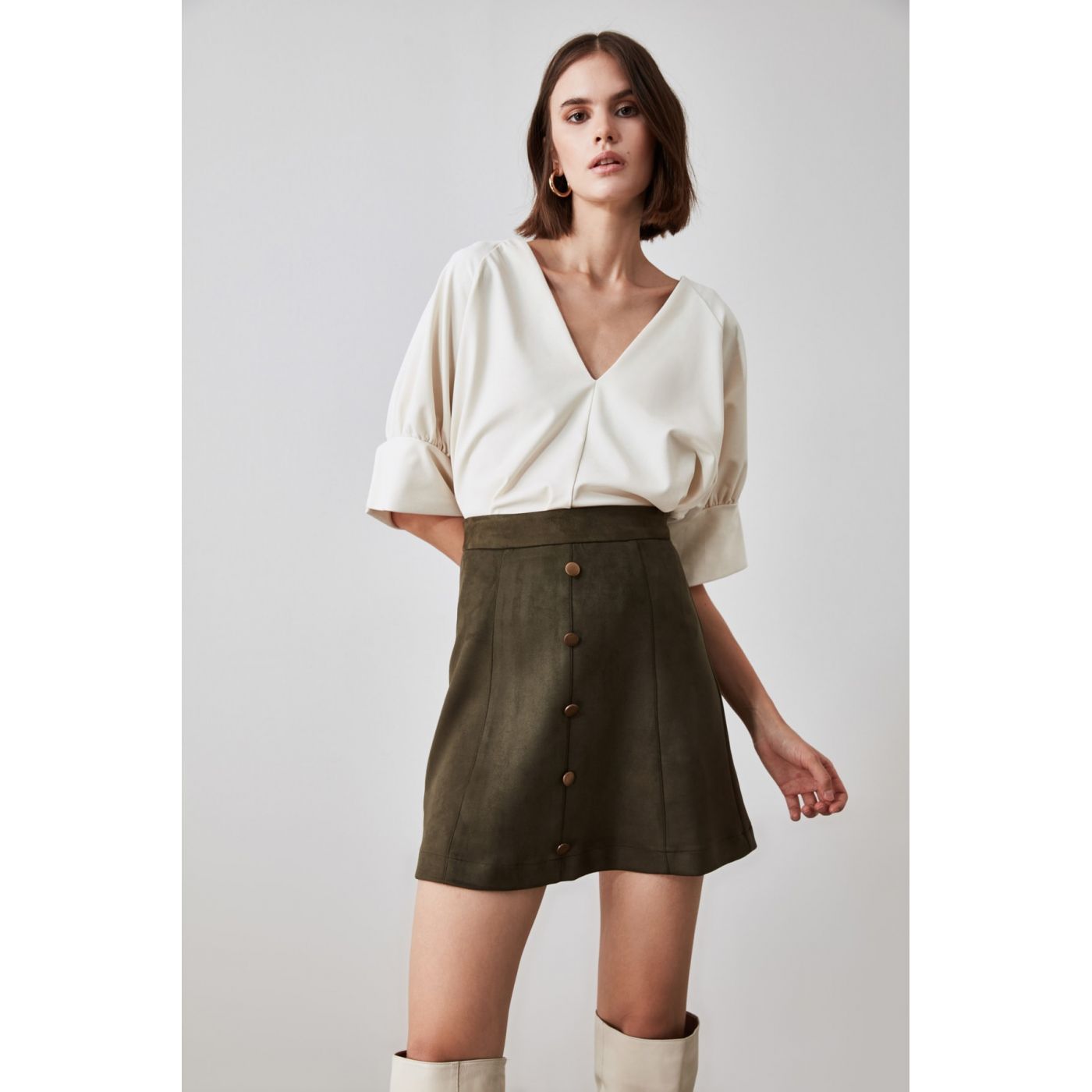 Trendyol Khai Button Detailed Skirt