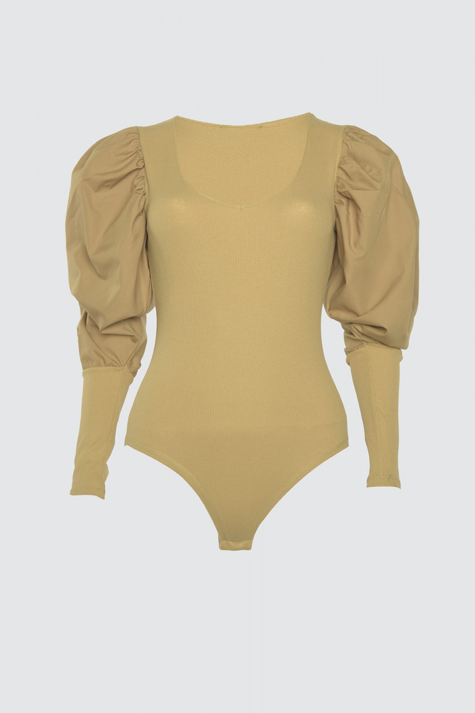 Trendyol Camel Arm Detailed Stud Knitted Body